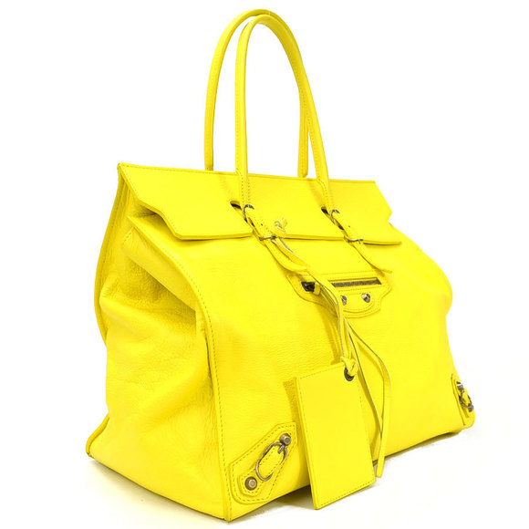 Balenciaga Paper Leather Handbag Yellow - Picture 2 of 5